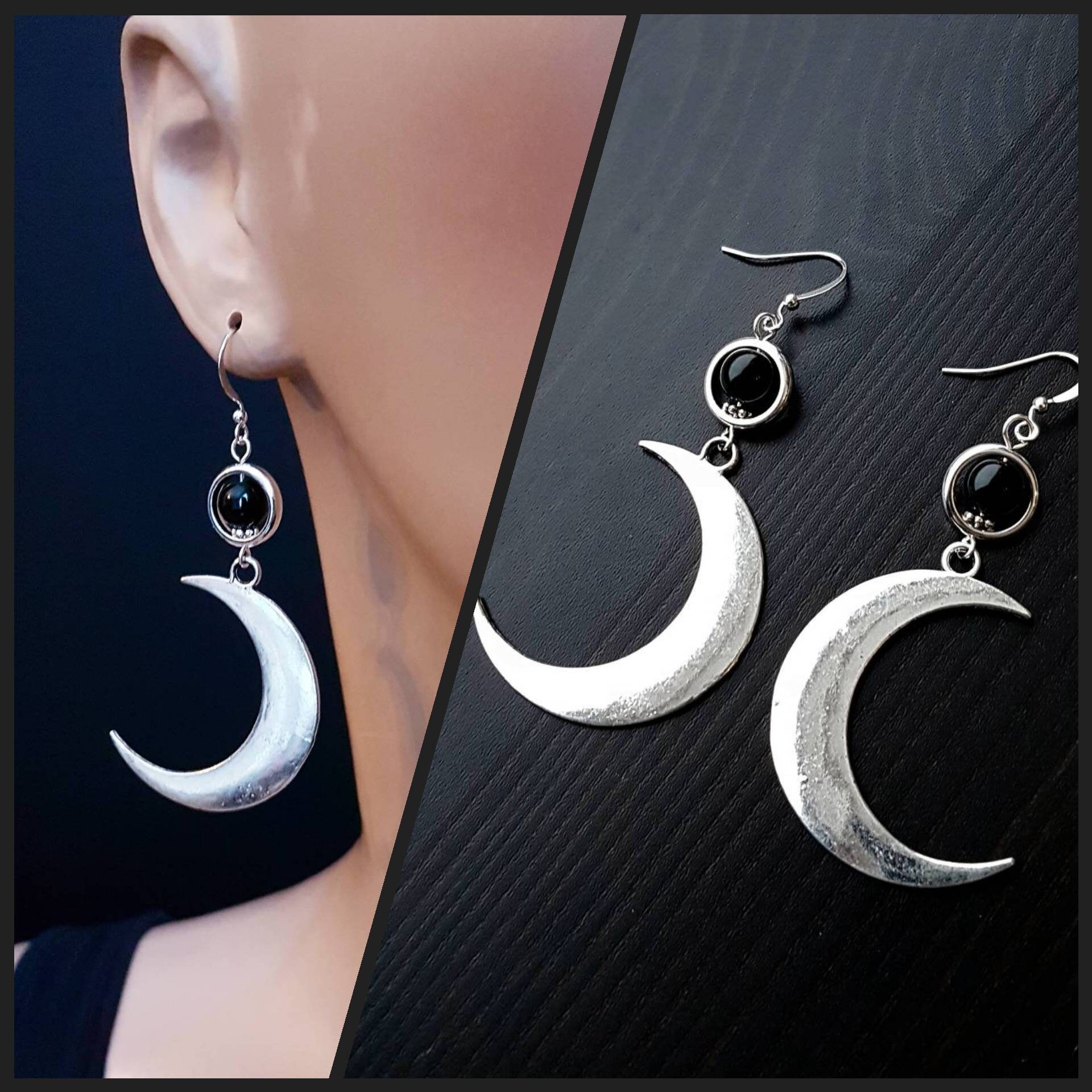 Crescent Moon Earrings | Breathe Autumn Rain Artisan Jewelry –  BreatheAutumnRain