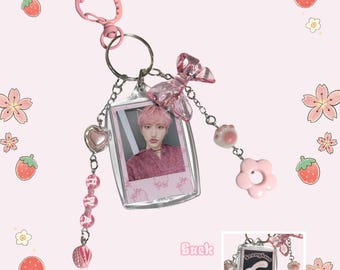 Kpop Strawberry Animal Polaroid Keychain