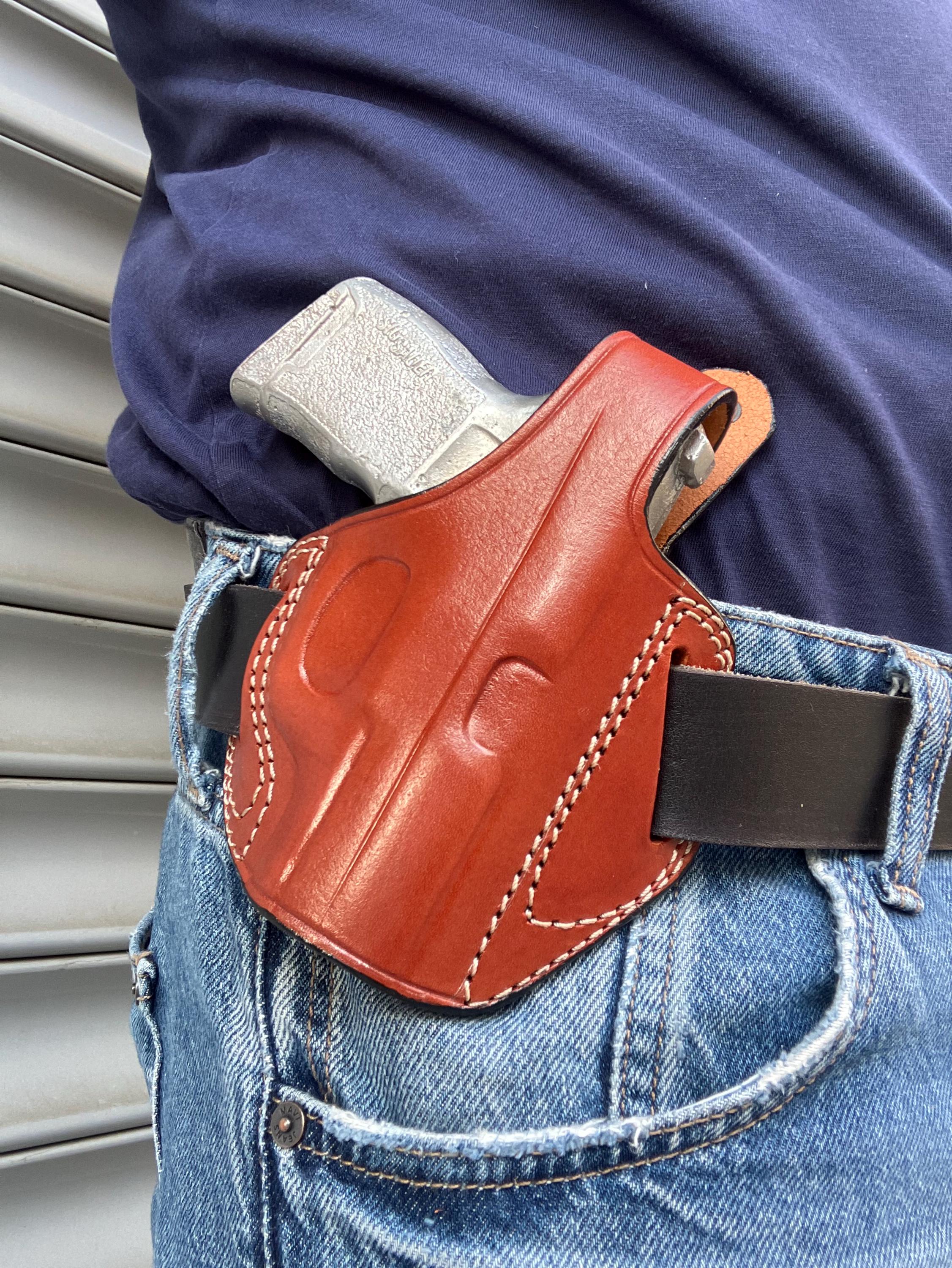 thumbnail image 2 of Azula Custom Leather IWB Holster For Sig Sauer P365 9mm – Tan, Inside Waistband Concealed Carry 2 of 5