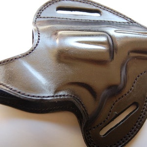 Leather Belt owb Holster For Colt Detective 38 Special Tan Black (R.H)
