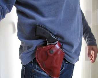 Leather owb Two Position Holster For Colt Dedective 38 Special Snub Nose
