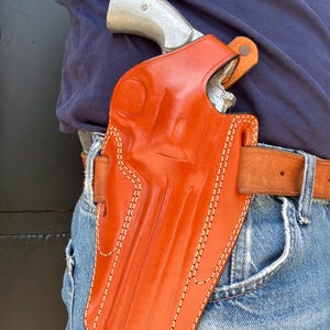 Leren OWB-holster: Colt Python 357 Mag.6-inch loop