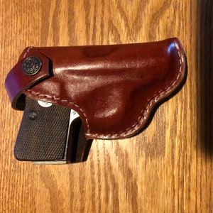Leather Belt Pocket Handmade Holster For Colt Junior Vest Pocket 25ACP