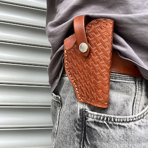 Leather Owb Hand Stitching Basket Weave Holster for Beretta 1934