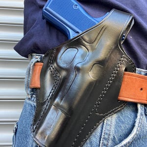 Leather OWB Holster For Browning  Hi-Power (Right Hand )