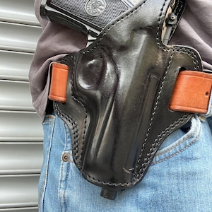 Leather Belt owb Thumb Break Holster  For Beretta 92 ,F92 ,92F ,92FS ,92D, 96, M9