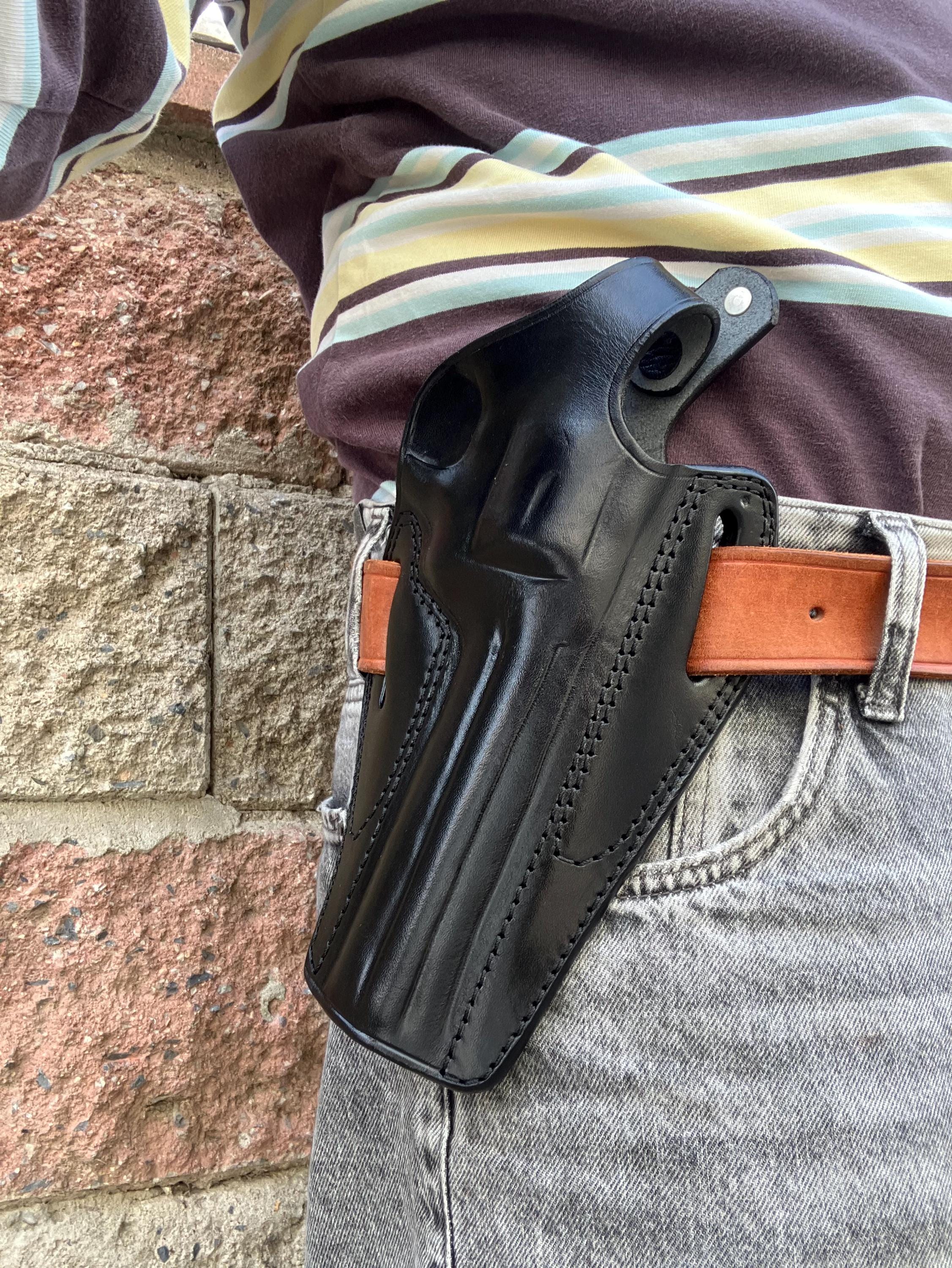 コルト パイソン 357 マグナム 6インチバレル用レザー OWB ホルスター