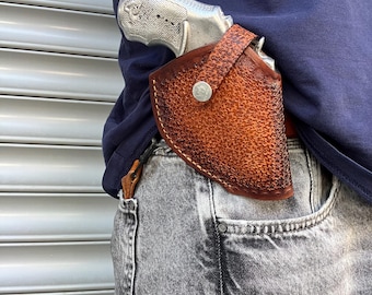 Fondina in pelle cucita a mano su misura: Taurus 856 38 special snub nose