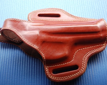 Leather OWB Belt Holster for Beretta M9 (R.H).Black Tan