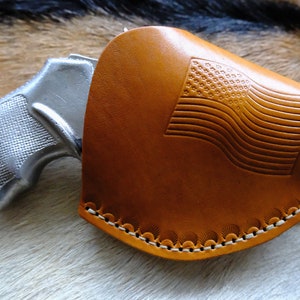 Leather Belt Two Position Open Top Holster For Taurus Model 856 Snub Nose 38 Special 2 inch (Hand Stitched)