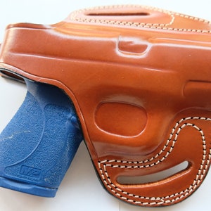 Leather OWB Holster For Smith and Wesson M&P Shield 9 Micro Compact