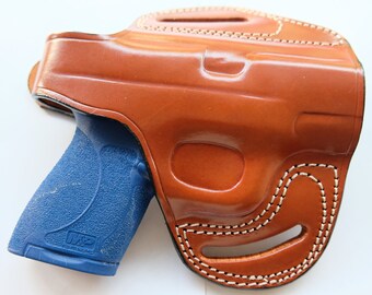 S&W M&P IWB Leather Gun Holster - Inside Waistband Concealed Carry Holster For 9mm & 40 Cal