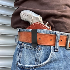 Coldre IWB de couro compatível com a maioria dos revólveres de cano curto 38 Special Colt S&W Ruger Rock Island Armory Charter Arms Bulldog Taurus Rossi