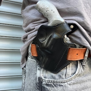 Leather OWB Thumb Break Handmade Holster For Smith & Wesson 686 Plus 2.5 Barrel