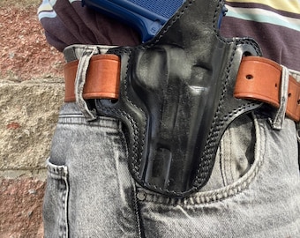 ブローニング ハイパワー用 IWB 隠し持ちホルスター 手作り牛革ケース