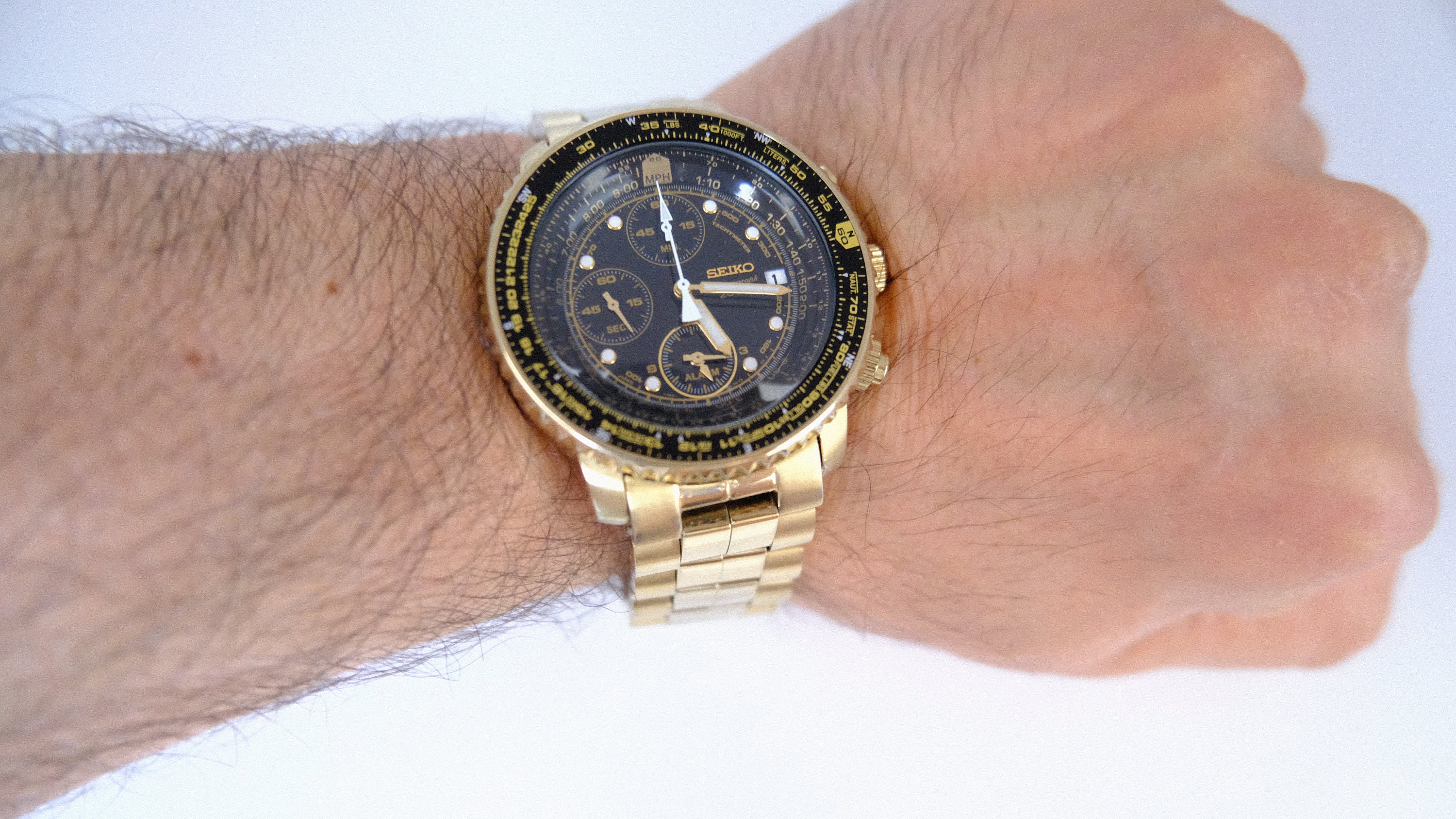 Seiko Flightmaster Chronograph 7T62 OEBO 200 M Mens Watch Gold - Etsy