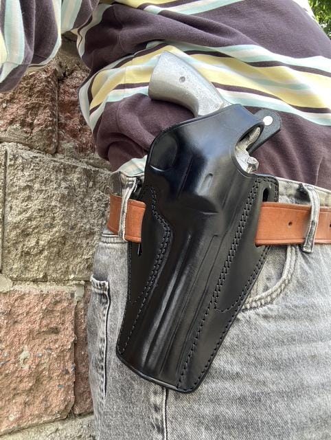 コルト パイソン 357 マグナム 6インチバレル用レザー OWB ホルスター