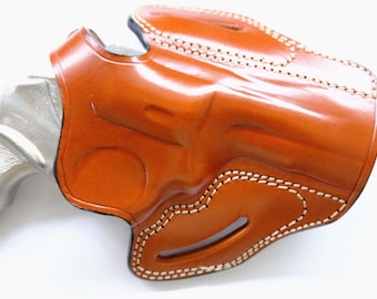 Funda de cuero para cinturón OWB para Taurus 856 Defender, cañón de 3", para mano derecha