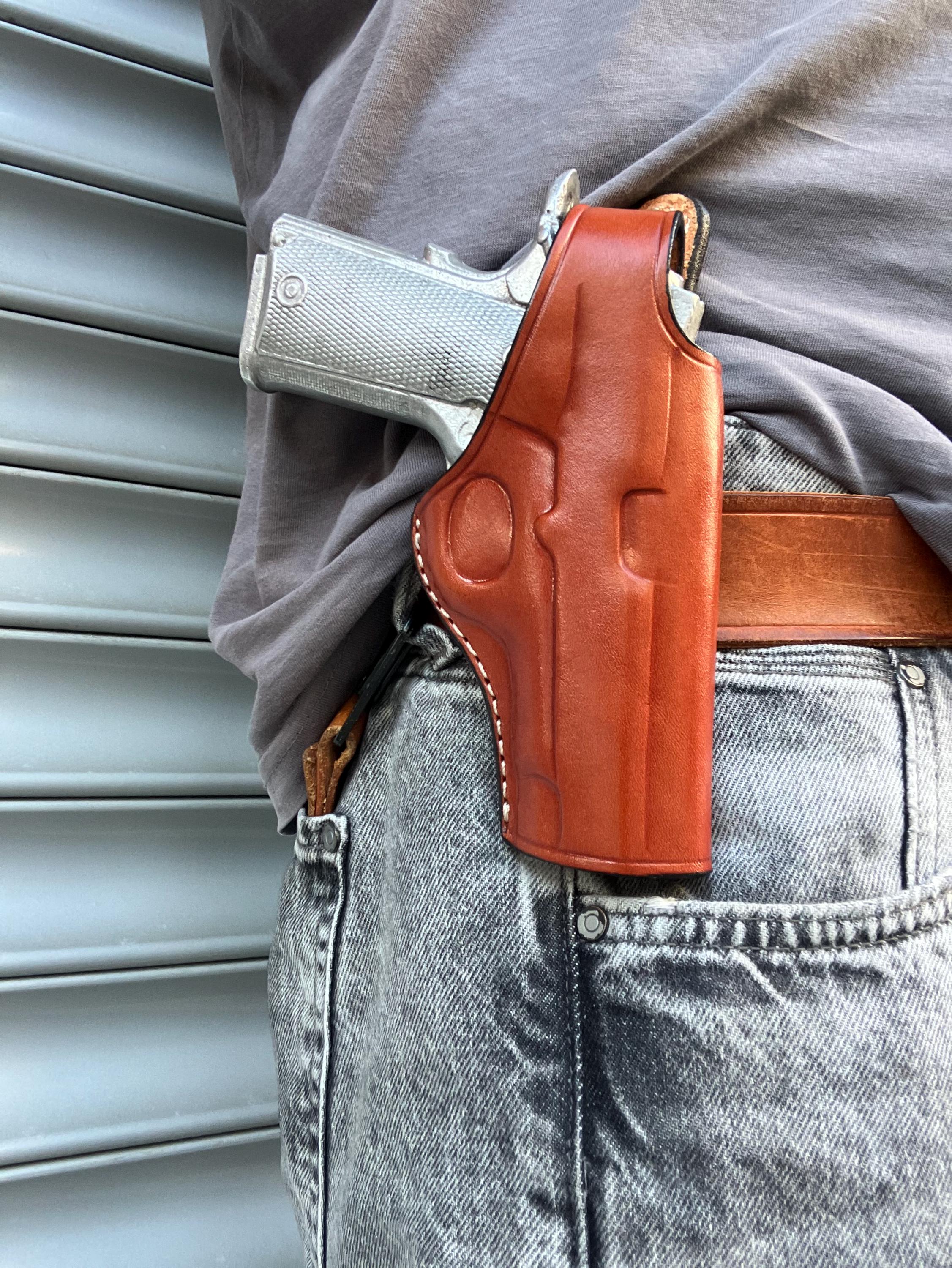レザー製OWBホルスター：ブローニング1911-380 ブラックラベル - Etsy 日本