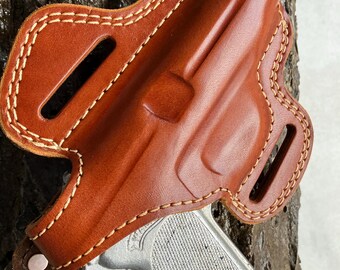 ワルサー PP PPK-S PPK-L用レザーサムブレイク OWBホルスター（右利き