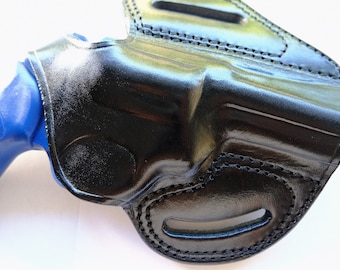 Leather OWB Thumb Break Holster: Ruger SP101 .357 Magnum 3" Barrel