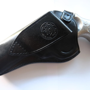 Leather Cross Draw Holster For Smith Wesson 686 Ruger Gp100 Colt Python 4 inch Barrel