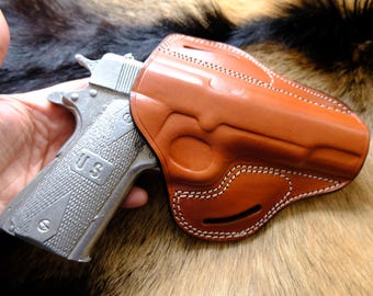 Leder OWB Holster: Colt 1911 Springfield 1911 (R.H) 5 inch