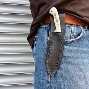 Custom Made Kukri Knife With Leather Sheath (DEER Horn Handle)