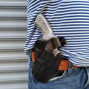 Leather OWB Holster For Smith And Wesson Model 686 4&quot; Barrel (R.H)