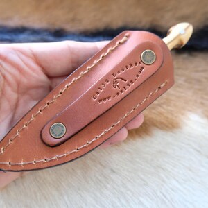 Small Dagger Knife Olive Wood Handle With Leather Sheath