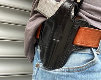 ワルサー PP PPK-S PPK-L用レザーサムブレイク OWBホルスター（右利き