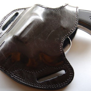 Left Hand Leather Holster: Fits .38 Special Snub Nose Revolver