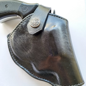 Two Position Handcrafted Leather Belt Clip or Slide  Holster For Colt Ruger sw Taurus Ria Rossi 38, special Snub Nose