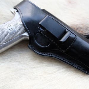 IWB Leather Holster For ALL 1911 45 ACP 5 inch Colt Springfield Ruger S&W BLACK