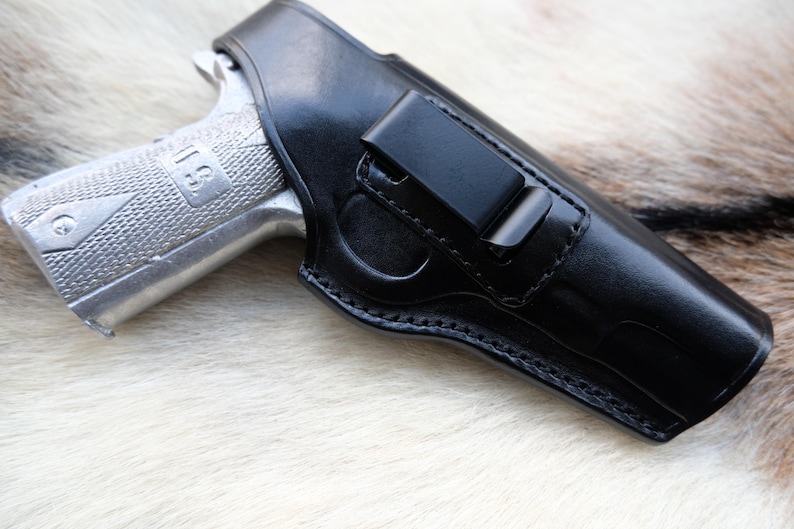 IWB Leather Holster For ALL 1911 45 ACP 5 inch Colt Springfield Ruger S&W BLACK