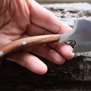 Mini Axe Hatchet With Leather Sheath (Walnut Wood Handle)