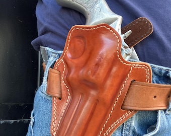 Leather OWB Holster: Smith & Wesson 686, 4-inch