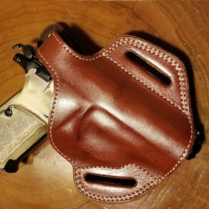 Handcrafted Leather Belt owb Holster for CZ 82  Black Tan (R.H)