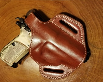 Handcrafted Leather Belt owb Holster for  CZ 82  Black Tan (R.H)