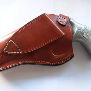 Leather Cross Draw Holster For Smith Wesson 686 Ruger Gp100 Colt Python 4 inch Barrel