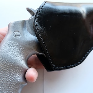 Leather Belt Two Position Open Top  Holster For Colt Night Cobra