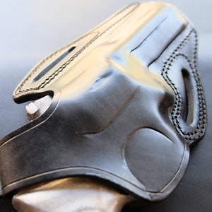 Leather OWB Holster: Ruger GP100 .357 Magnum 3,or 4 inch