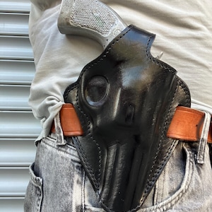 Fondina in pelle OWB personalizzata per Smith and Wesson 586,686 da 4 pollici (R.H)