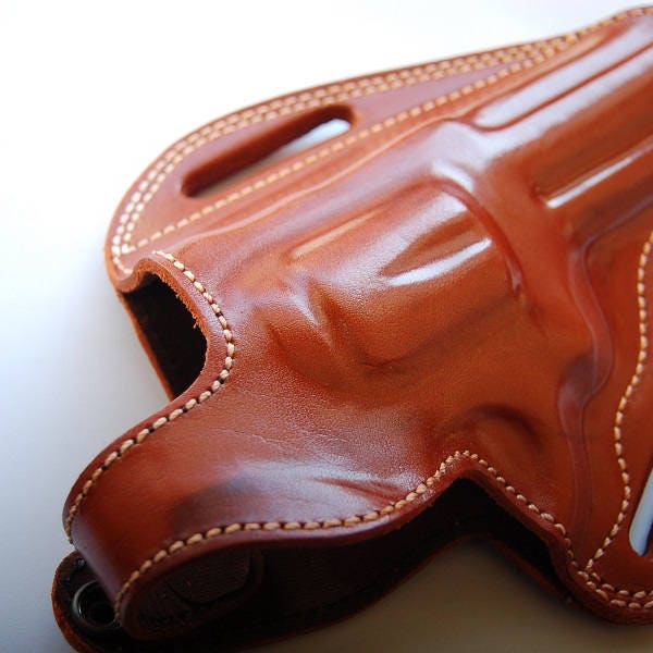 Leather Belt Holster Black Tan For Taurus Tracker 44 Magnum 4" barrel 5 Rounds