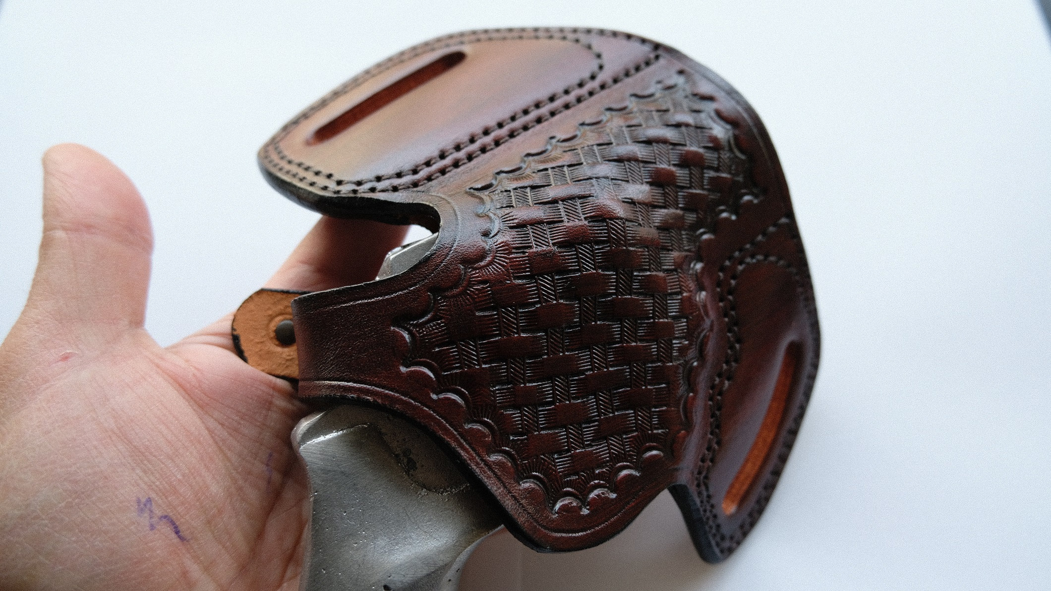 Bundeswehr Handschuhe Leder OWB Daumenbruch-Gürtelholster Aus Leder Für Colt 1911 Commander 4 Zoll - Rechtshändig Airsoft Holster