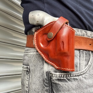 Skórzana kabura dwupozycyjna do pistoletu Smith Wesson 38 Special z krótkim nosem