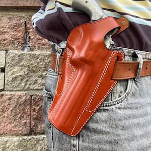 Leren OWB-holster voor Colt Python 357 Magnum 6-inch loop (R.H)