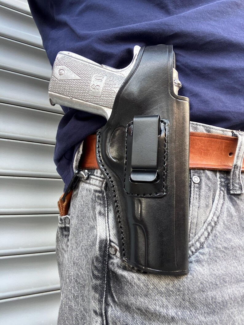 IWB Leather Holster For ALL 1911 45 ACP 5 inch Colt Springfield Ruger S&W image 2