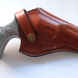 Leather Cross Draw Holster For Smith Wesson 686 Ruger Gp100 Colt Python 4 inch Barrel