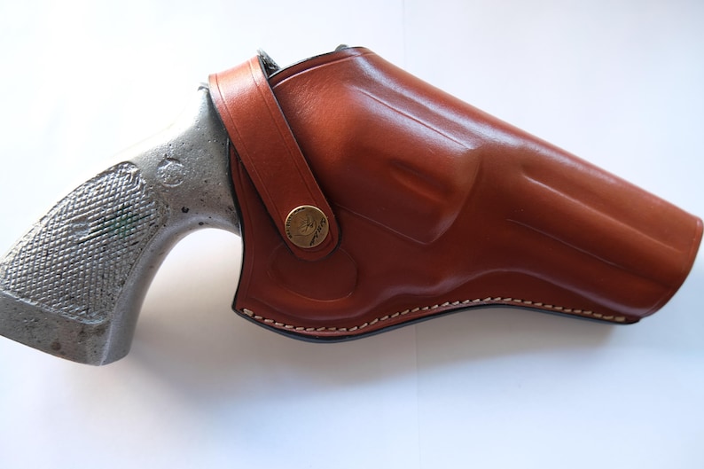 Leather Cross Draw Holster For Smith Wesson 686 Ruger Gp100 Colt Python 4 inch Barrel